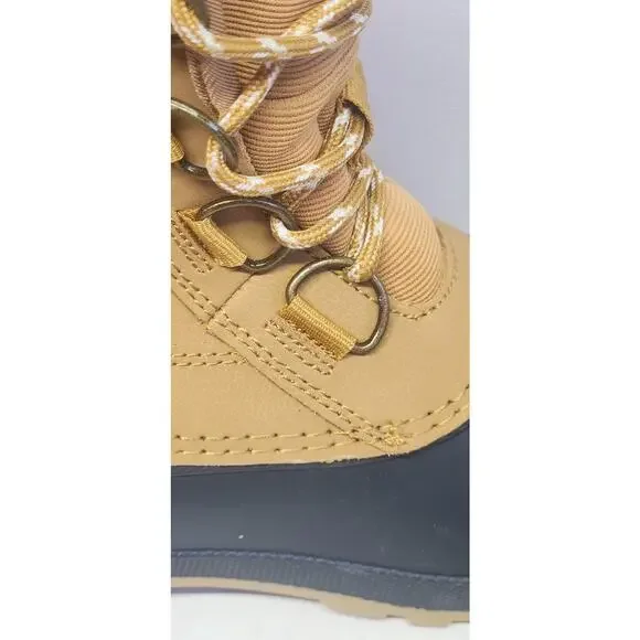 Universal Thread Women's 10 Duck Boots Waterproof Rain Lace Up Tan Black Ankle - Picture 7 of 16